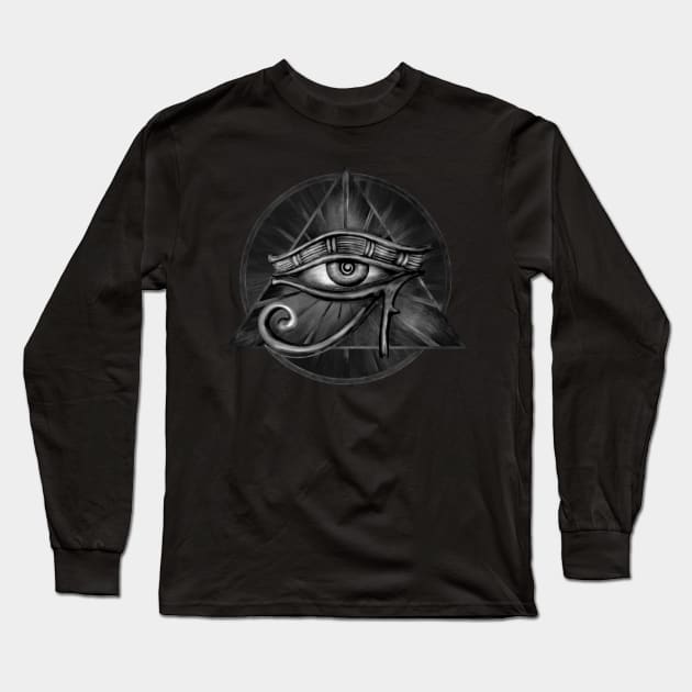 Egyptian Eye of Horus - Wadjet Long Sleeve T-Shirt by Nartissima